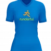 stacked runderful® logo on blue tshirt