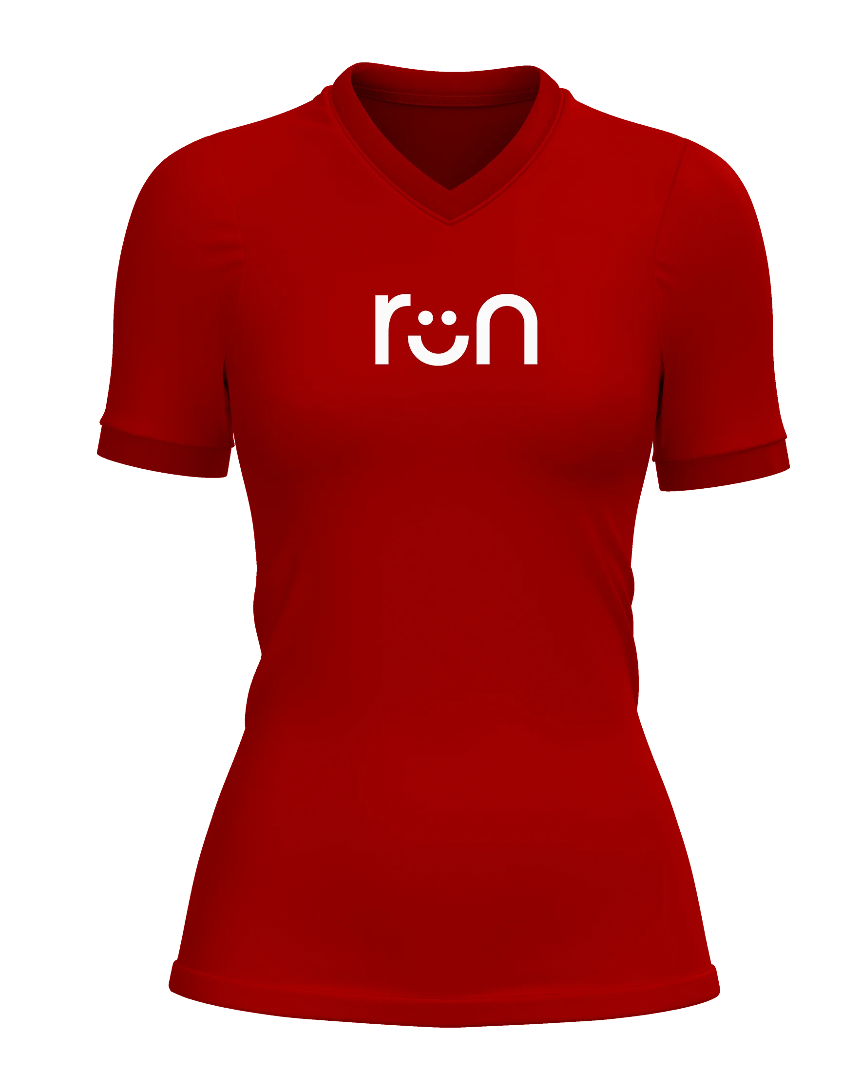smiley run design on front polyester tshirt