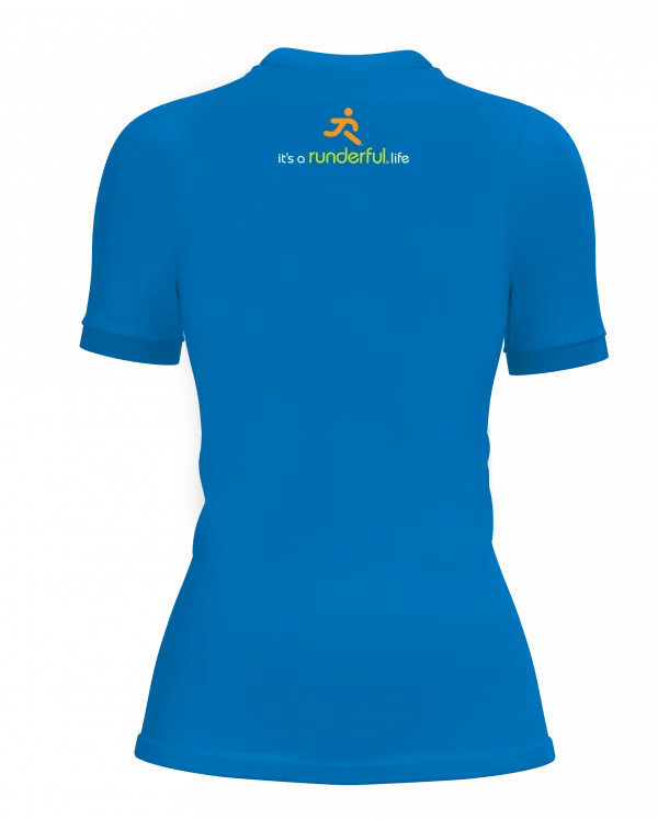 it's a runderful®.life design on back of polyester tshirt
