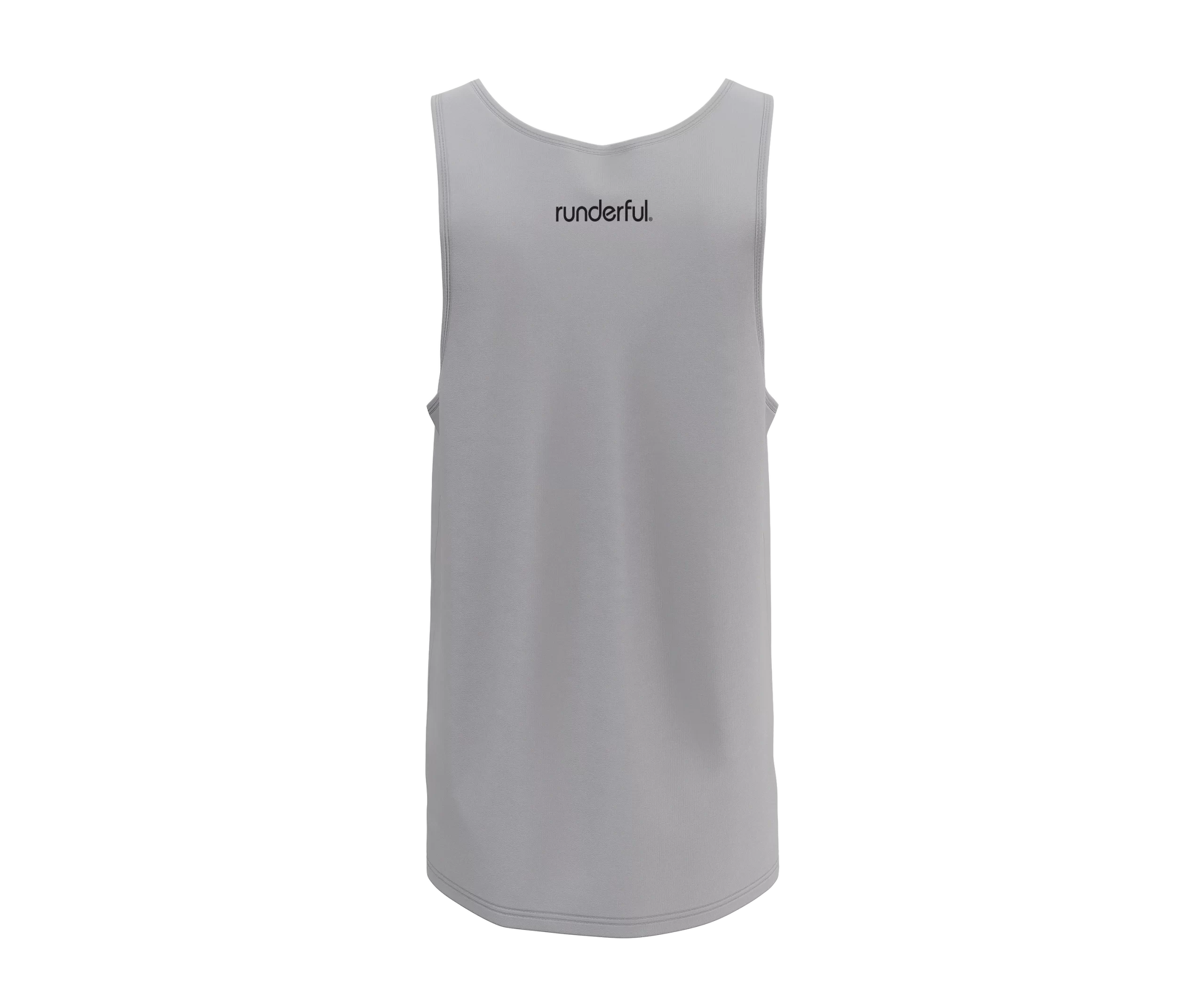 Runderful-Mens-Race-Sleeveless-Minimal Logo-Gray-Back