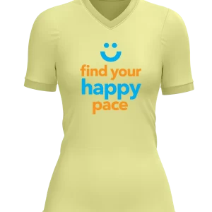 find you happy pace design on front of runderful® apparel