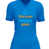 Womens-Runderful®-Find Your Happy Place-Turquoise-Front find you happy pace design on front of runderful® apparel