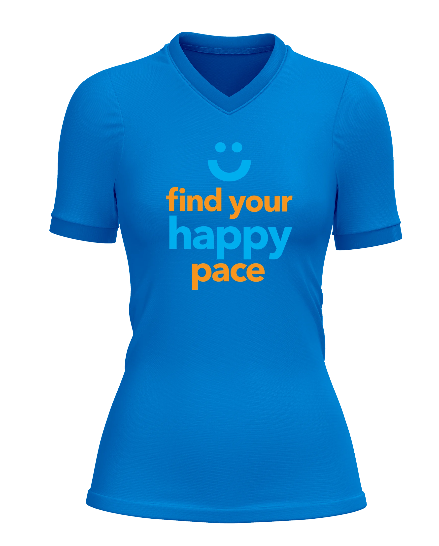 Womens-Runderful®-Find Your Happy Place-Turquoise-Front find you happy pace design on front of runderful® apparel