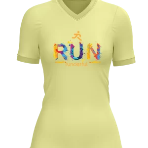 Run splatter design on front of Runderful® apparel