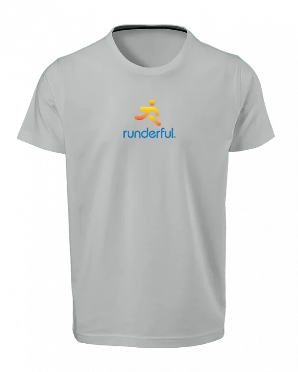 Runderful logo on front of Aluminum polyester tshirt