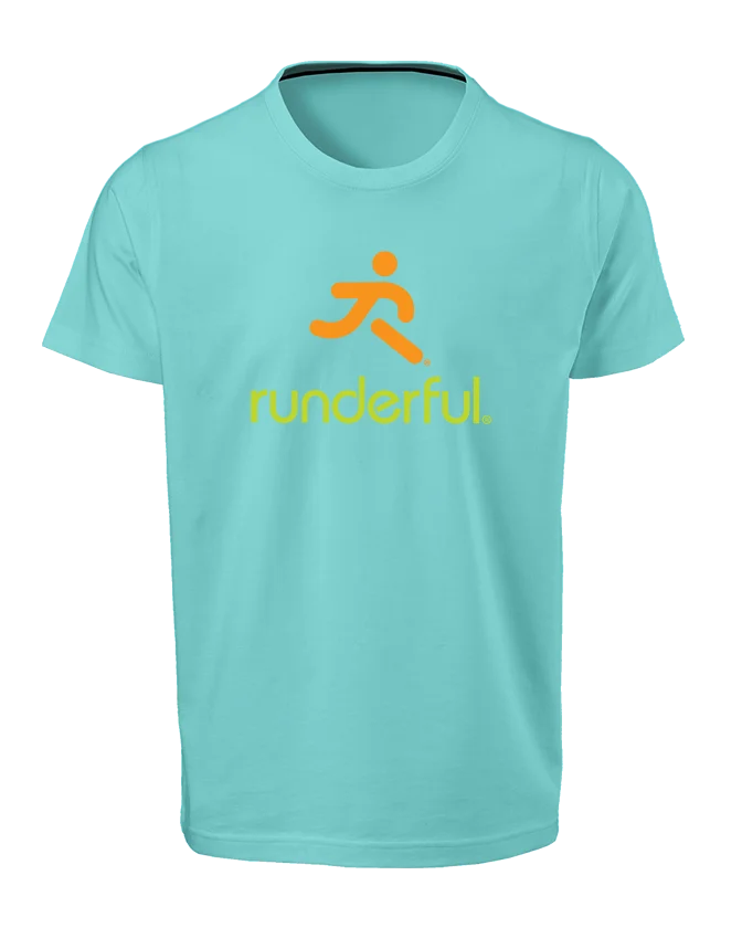 stacked runderful® logo on mens tshirt