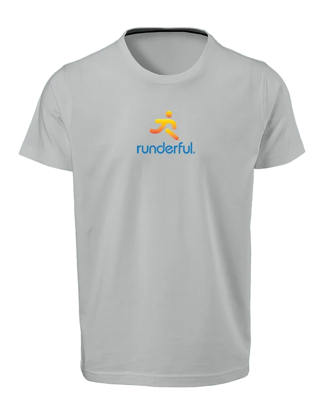 Runderful logo on front of Aluminum polyester tshirt