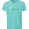 Runderful logo on front of Aqua Blue polyester tshirt