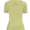Womens-Runderful® Happy Pace-Pastel Yellow-Back small runderfull® logo design on back of tshirt