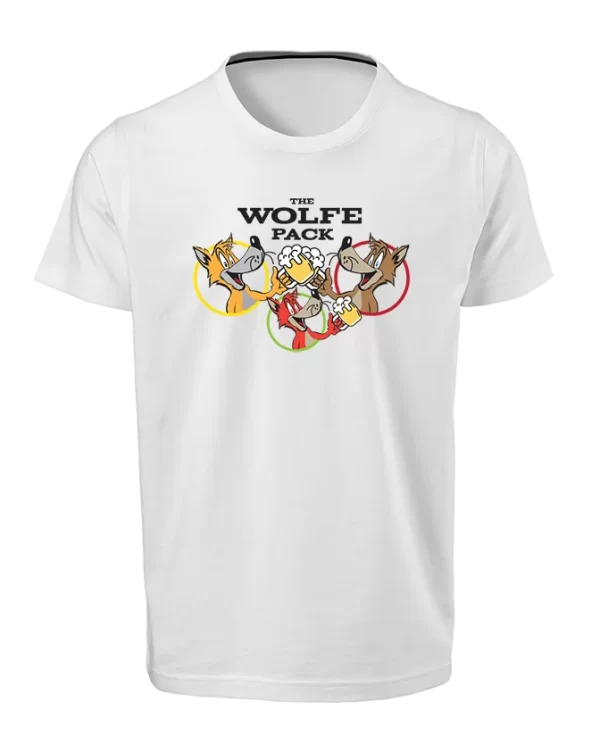 Mens Team Wolfie T Shirt White Front