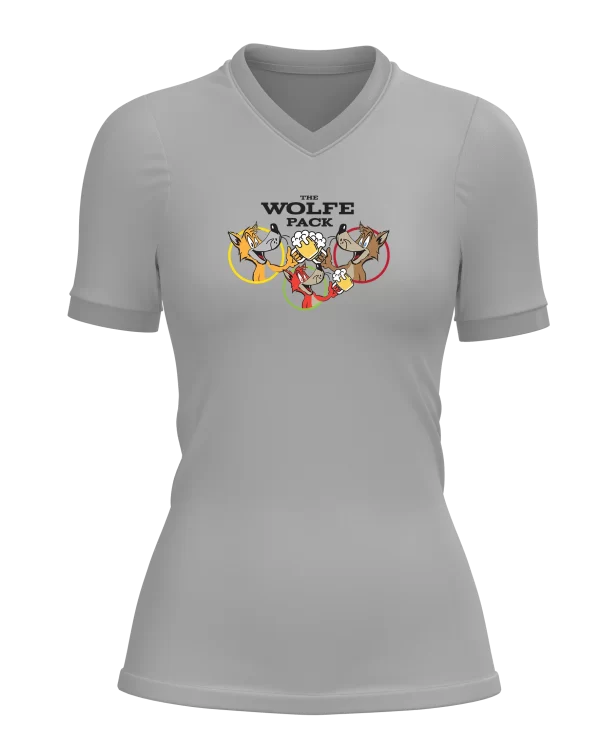 Womens Team Wolfie T Shirt Gray Front