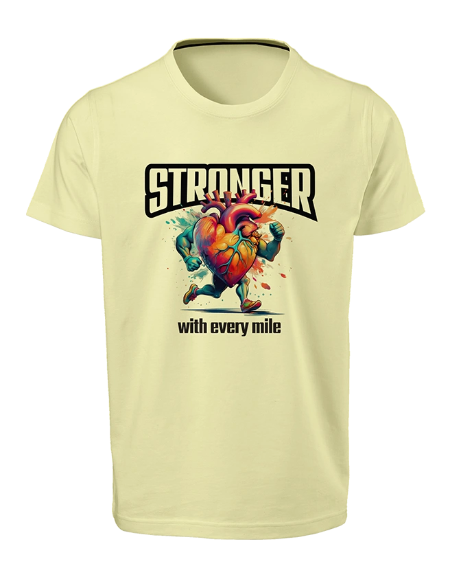 Stronger with Every Mile-Runderful®-T-Shirt-Light Yellow