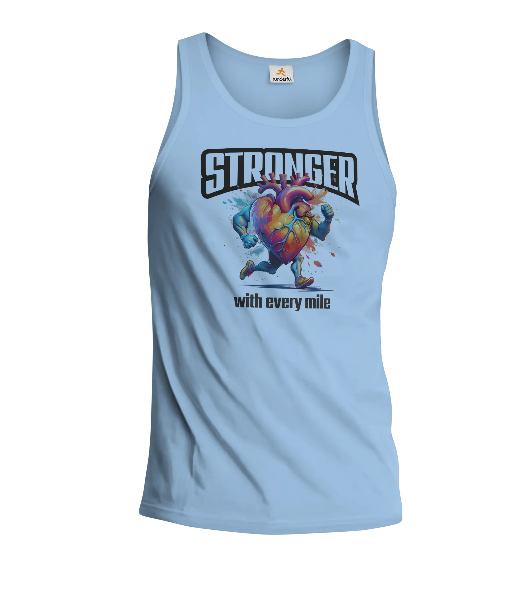Stronger with every mile-Runderful-TankTop-light Blue